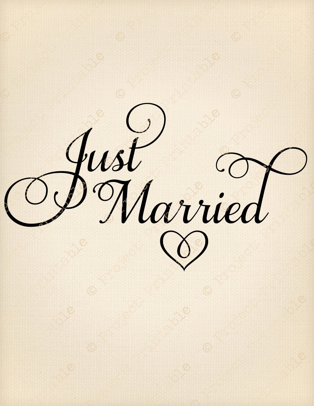 Wedding Printable JUST MARRIED Sign Instant Digital