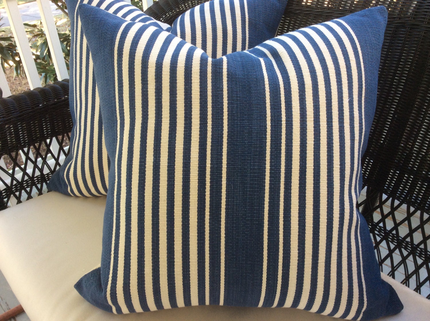 Ralph Lauren Pillow Cover in Joaquin Denim Striped