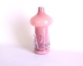 Vintage Glass Vase / Vase of pink glass / Unique home decoration / 1980