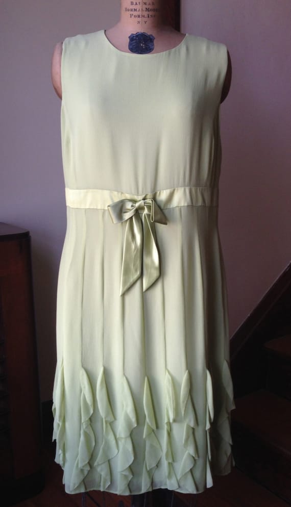 Items similar to Talbots Green Silk Dress Wedding or Special Occasion