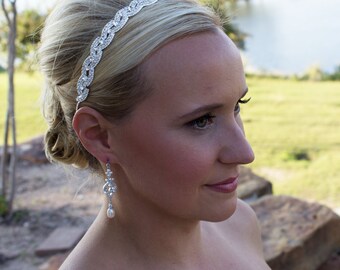 Bridal Headband, Swarovski crystal rhinestone wedding headband, bridal wedding hair accessories, wedding headband headpiece, tiara 208013040