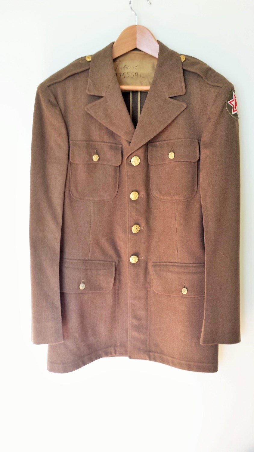 Vintage 1940s Army Uniform Jacket / World War Two Uniform