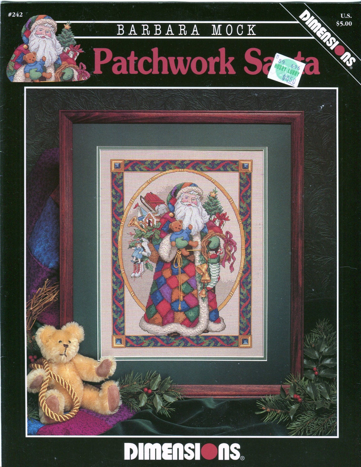 Download Patchwork Santa Cross Stitch Pattern Chart Barbara Mock