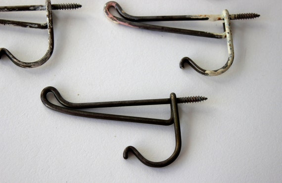 Vintage Screw In Wire Hooks Antique Coat Hook by BlackRhinoVintage