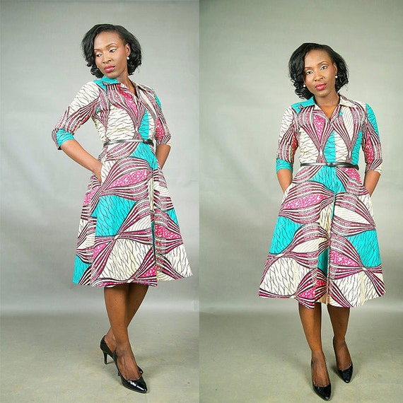 The Jade African print dress (100% Vlisco Dutch Wax)