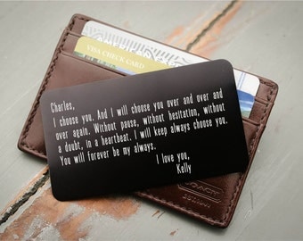 YODOCAMP Metal Wallet Card For Husband - Engraved 'I Choose You' Gift From Wife, Anniversary & Valentine's - View #7