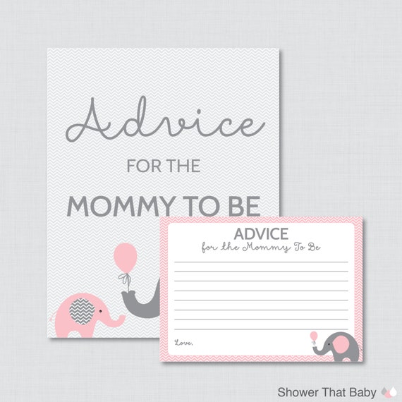 activity baby advice shower Shower Elephant Cards Baby Advice Mommy to for and Printable Sign Be