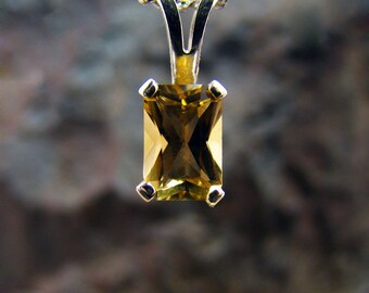 Citrine pendant necklace, citrine pendant silver,small pendant necklace 6x4 mm, tiny pendent