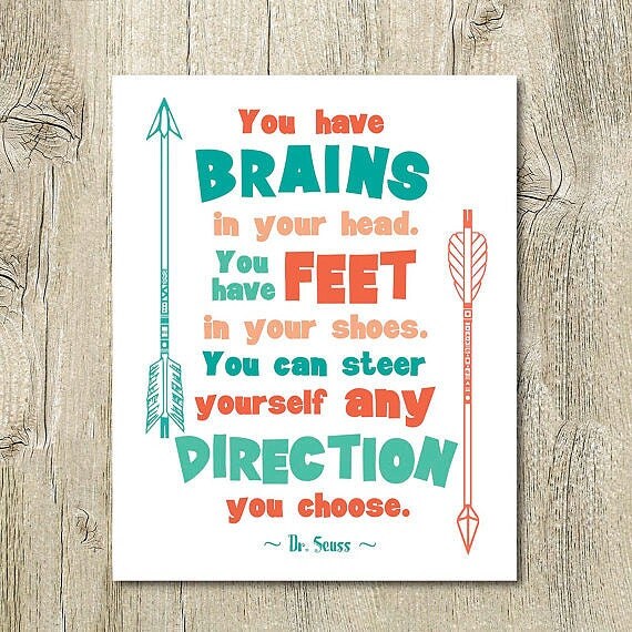 motivational dr seuss quote poster download red coral mint