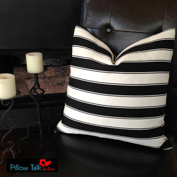 Items similar to Black and White Striped Pillow Cover on Etsy