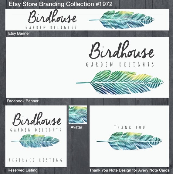 Etsy Store Branding Watercolor Collection Customized to your Store ...