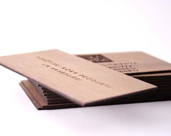 Wooden Business Cards Unique Design/ Set of 20 Wooden Cards.