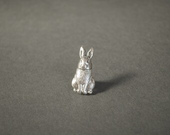 Rabbit Tie Tack Bunny Lapel Pin Men's Tie Tack Steampunk Tie Tack Lapel Pin Antique Silver Men's Gifts