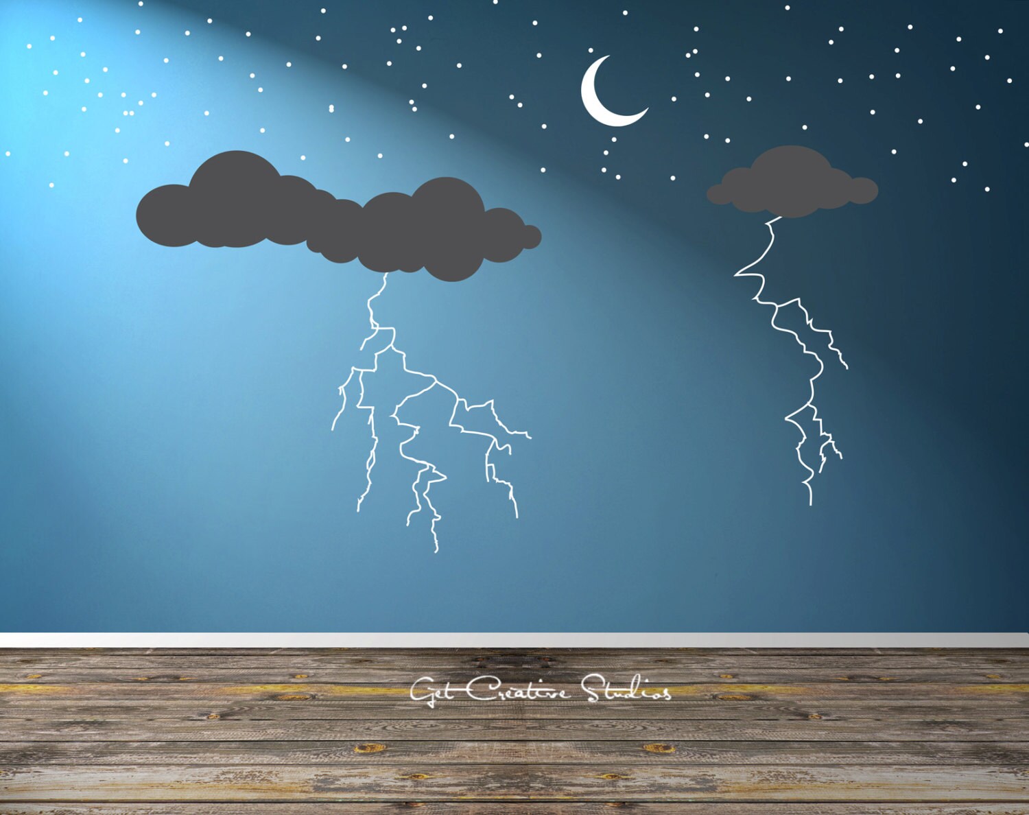 Lightning Cloud Decal Storm Clouds Wall Decal Weather Wall