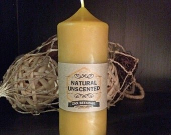 100% Pure & Natural Beeswax Pillar Candle | 2X5 Smooth