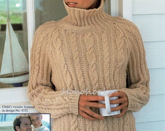 MENS POLO NECK JUMPER KNITTING PATTERN KNITTING PATTERN