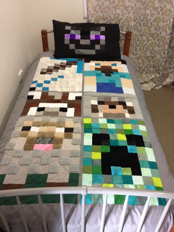 Minecraft Doona Cover and Pillow Case for by SuesSensoryStitching
