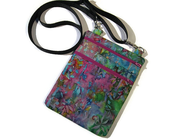 Fabric cross body bag Batik sling bag Small crossbody purse