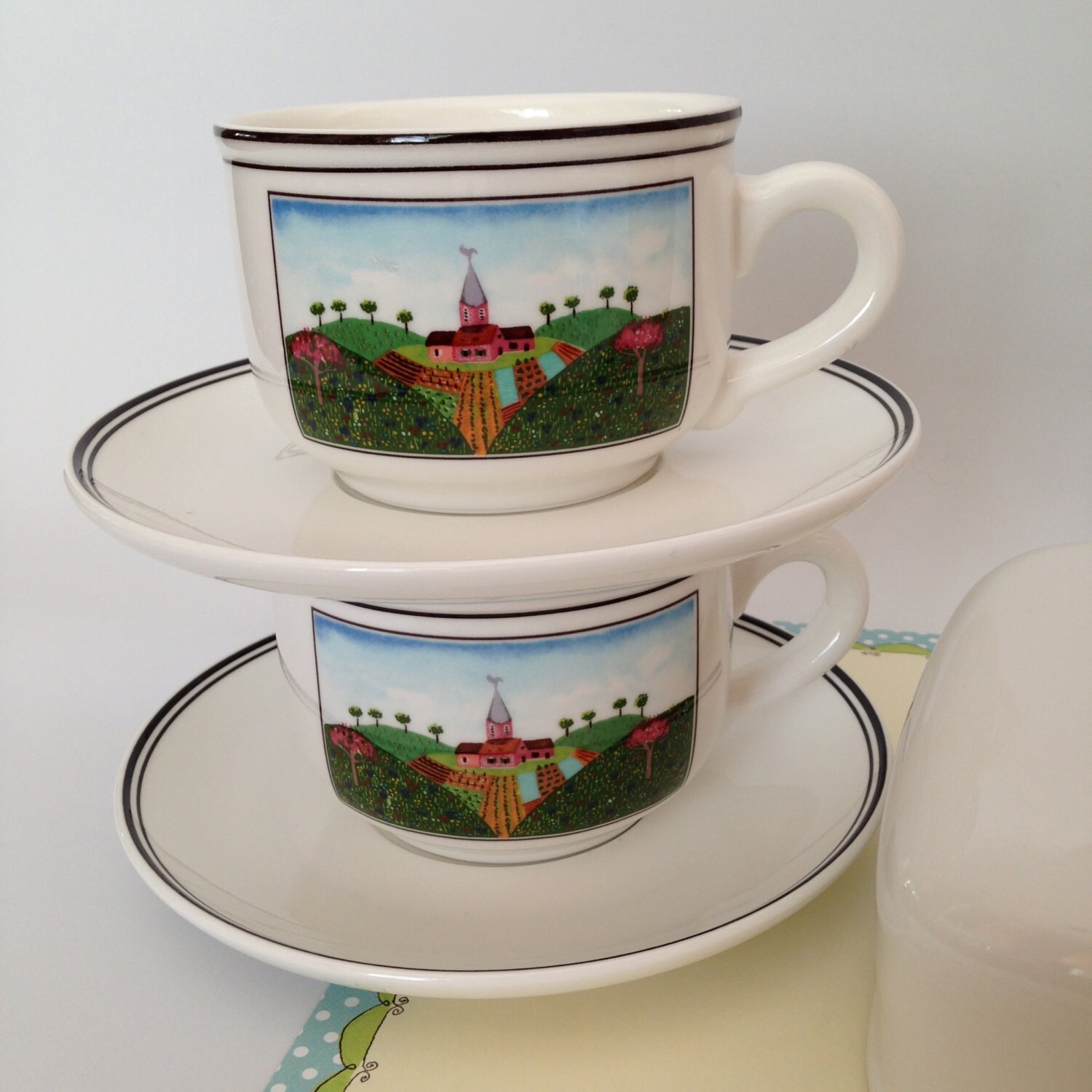 Vintage Cup and Saucer Set of 2 / Villeroy & Boch Collection