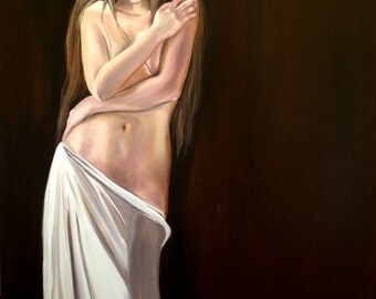 The passion, oil painting , 30x40, beautiful girl, sensual art, wall art, home decor, on canvas