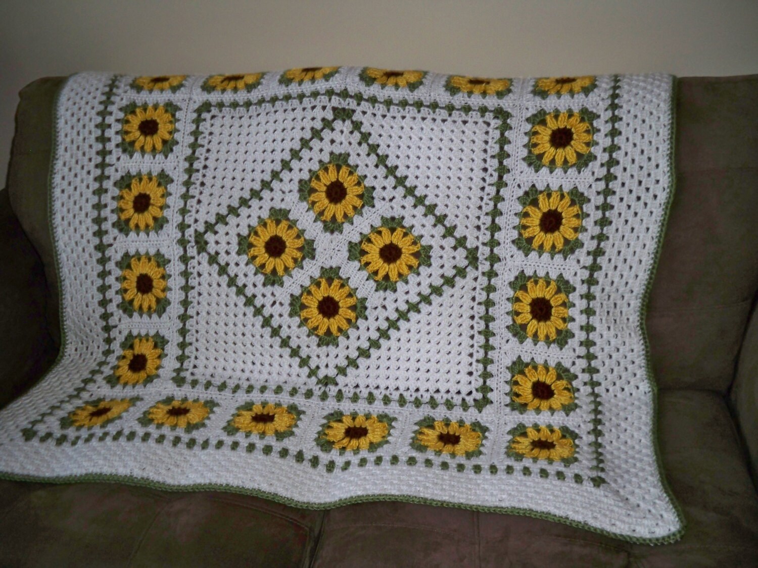 Crochet Pattern Sunflower Lapghan