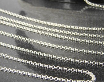 Sterling Silver Rolo Chain - 1.5mm Rolo Chains 5, 10, 30, 50 or 100 Feet - 30% off Wholesale Chains SS002