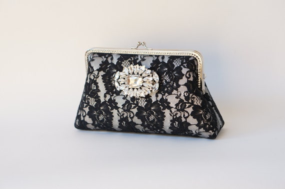 black lace clutch