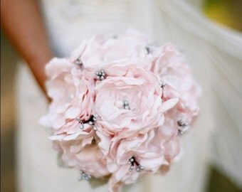 Pink Bridal Bouquet, Pink Bouquet, Grey Bouquet, Wedding Bouquet, Bridesmaid Bouquet, Flower Bouquet, Pink Grey Bouquet Gray