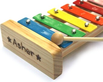 Personalized Xylophone - Montessori Wood - Waldorf Music Toys - Wooden Toys - Personalized Instrument