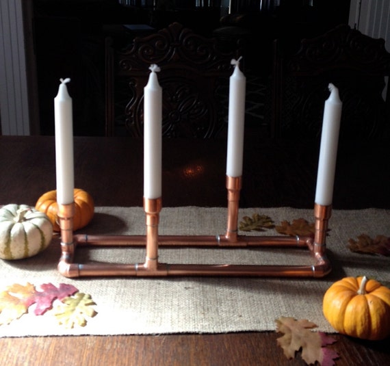 Industrial Design Candle Holder Repurposed Copper by MacAndLexie