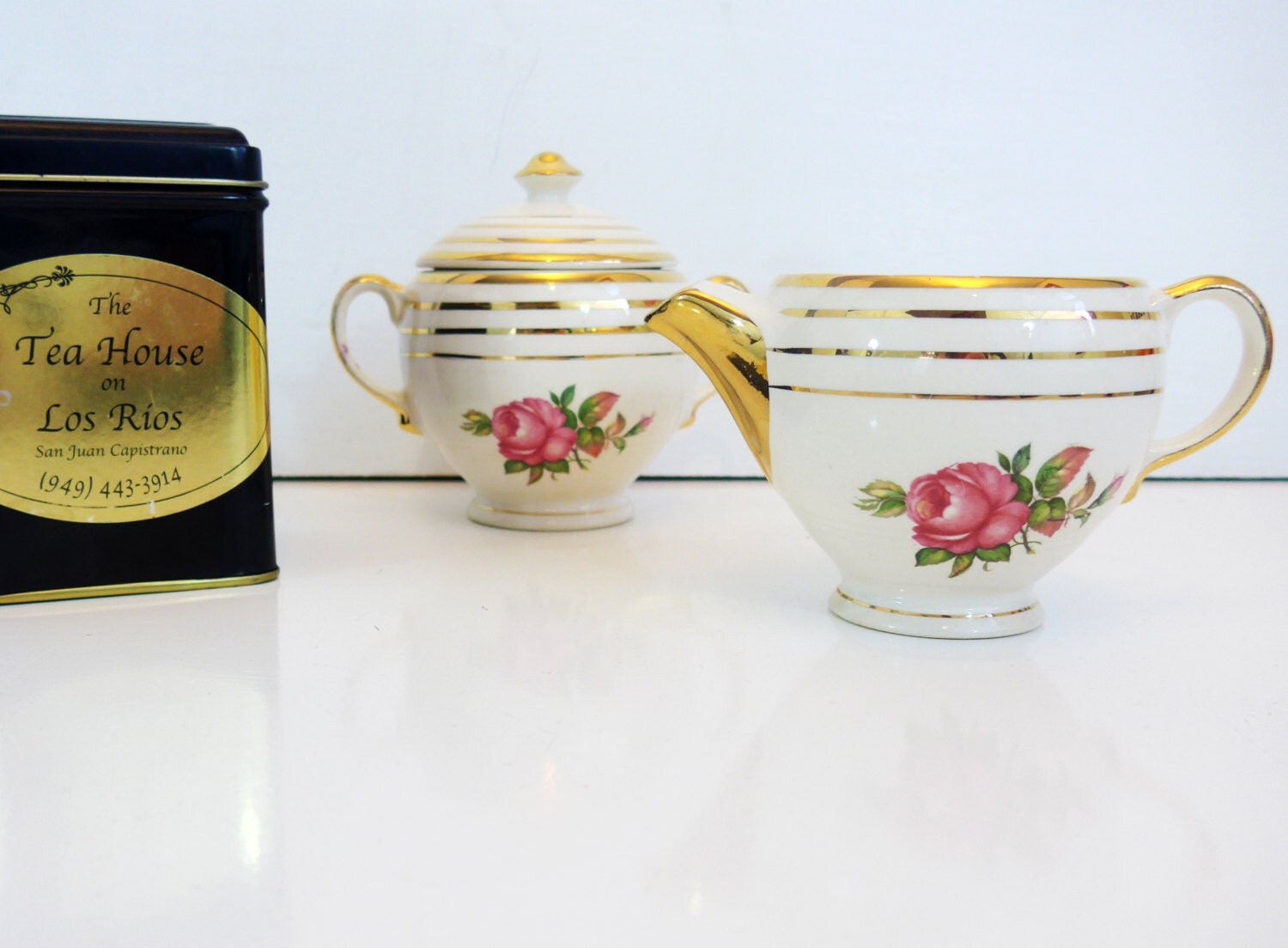 Vintage Mount Vernon by Salem China Co. Creamer and Sugar Bowl Set Shabby Chic or Country