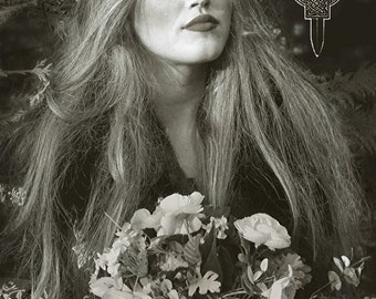 Postcard photograph of art "exist is fighting which denies me"