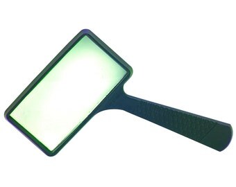 Real GLASS MAGNIFYing Glass 4x four power Magnifier 4" inch x 2" inch Handheld Rectangular Magnifier w/ handle to magnify reading