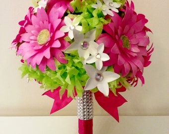 Custom Handmade Paper Flower Bouquet in Gift Wrap by FAVCreations