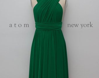 Emerald Green SHORT Infinity Dress Convertible Formal Multiway Wrap Dress Bridesmaid Dress Party Dress Cocktail Dress Evening Dress