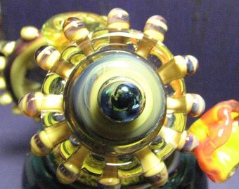 Sculpture Glass Floral Lampwork Vase with Flowers SRA