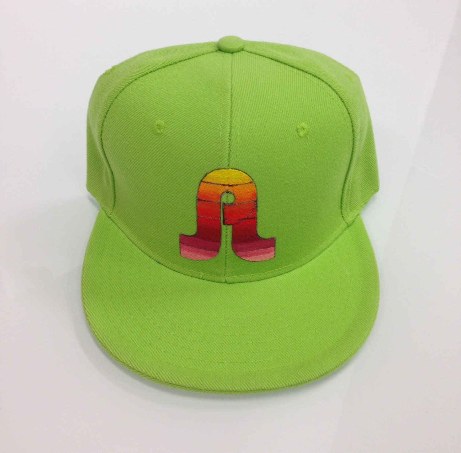 Pretty Lights Hat Sunset Gradient PL Lime Green Fitted