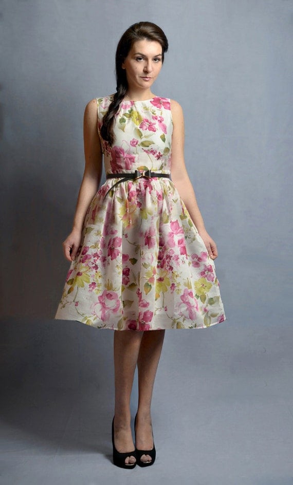 Silk Floral Dress, custom made