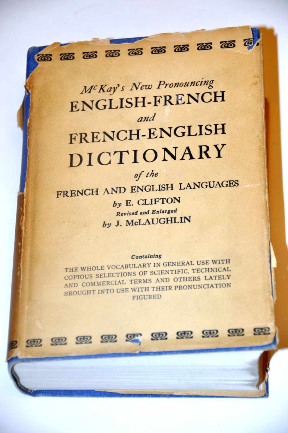 French Dictionary. Antique Dictionary. Antiquarian by RustyCurios