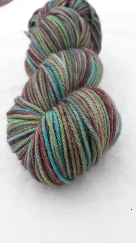 Hand dyed yarn Variegated yarn Earth colors by boraknits