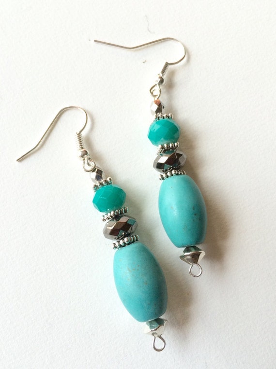 Turquoise Dangle earrings by Creationlily on Etsy