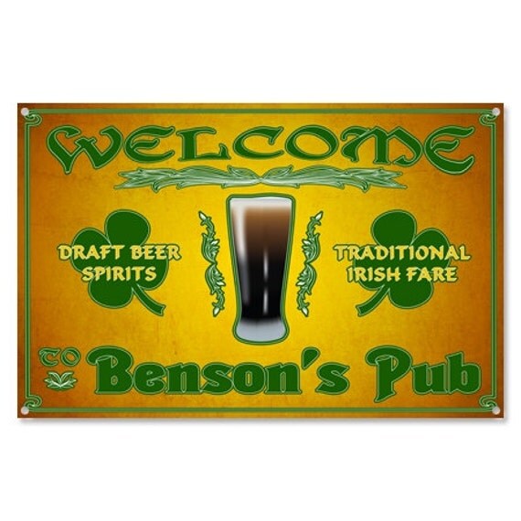 Personalized Irish Welcome Beer Metal Sign
