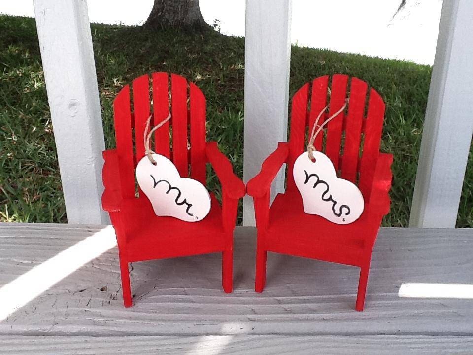 Adirondack Beach Chair Cake Topper /Red/ Mr by NauticalWeddings