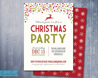 Christmas Party Invitation Template DIY Printable Holiday