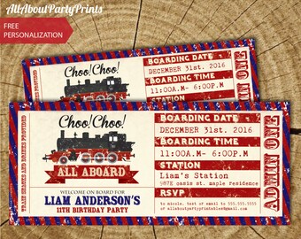 Train ticket invites | Etsy