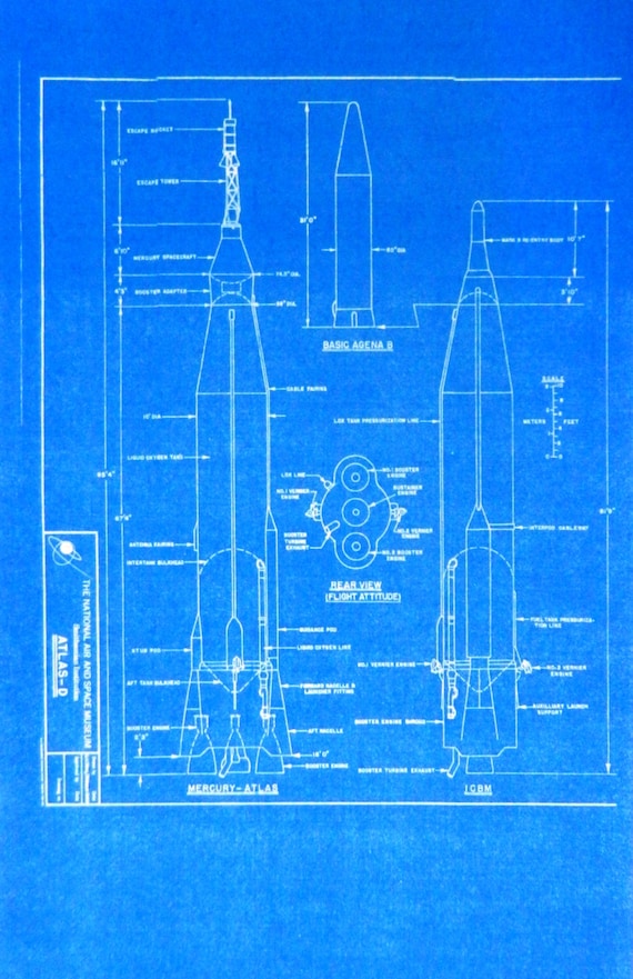 Atlas D Rocket Blueprint by BlueprintPlace2 on Etsy