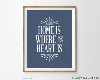 Home Sweet Home print, Home Decor print, Inspirational Print, Home is where the heart is quote, Inspirational Wall Decor