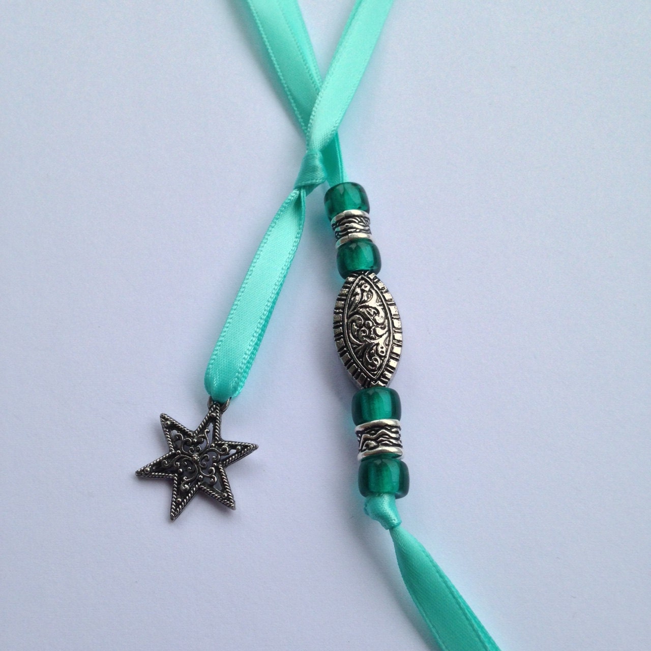 Book Jewelry Bookmarks with silver star pewter charm