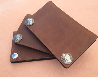 Mens Basic Trifold Wallet with snaps by AmericanCraftsman10