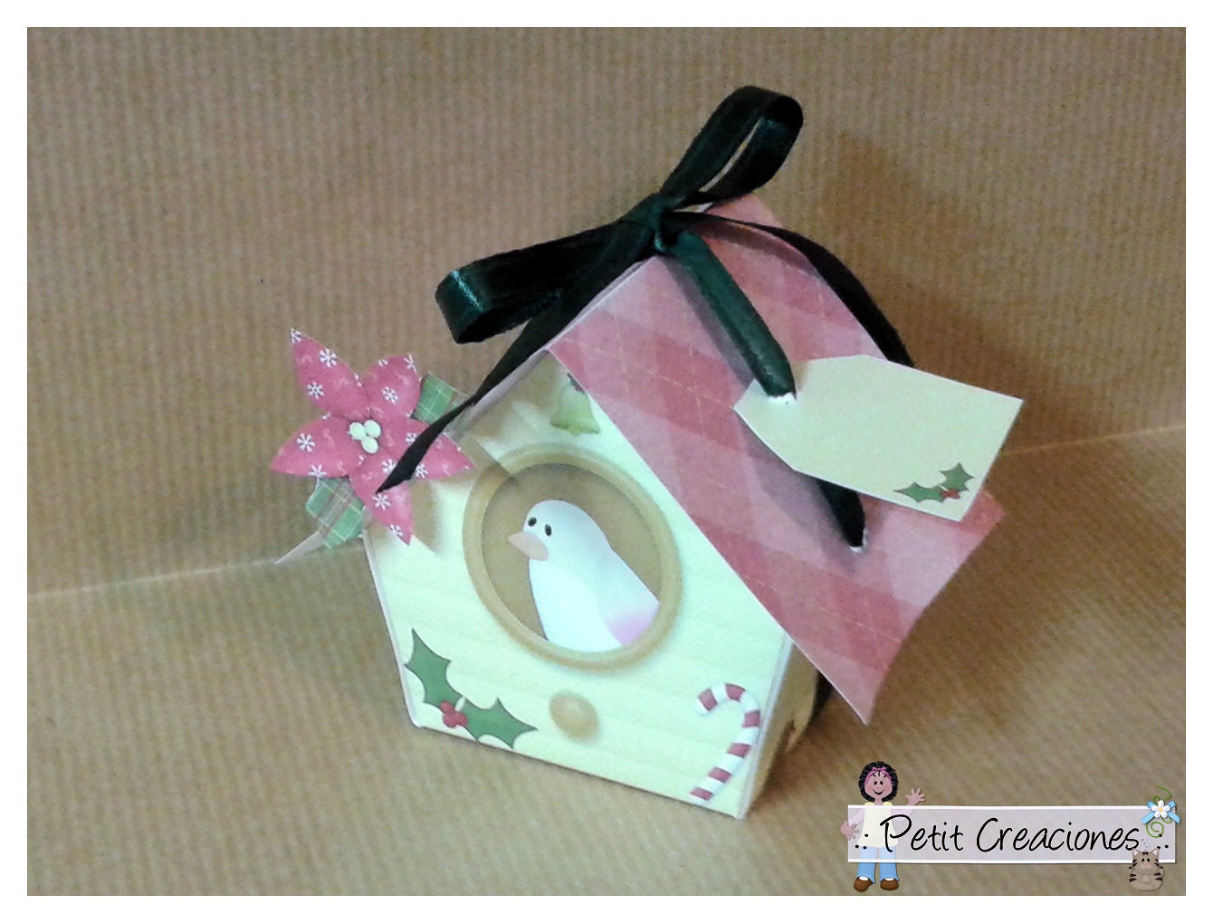 PRINTABLE GIFT BOX Birdhouse Christmas digital template